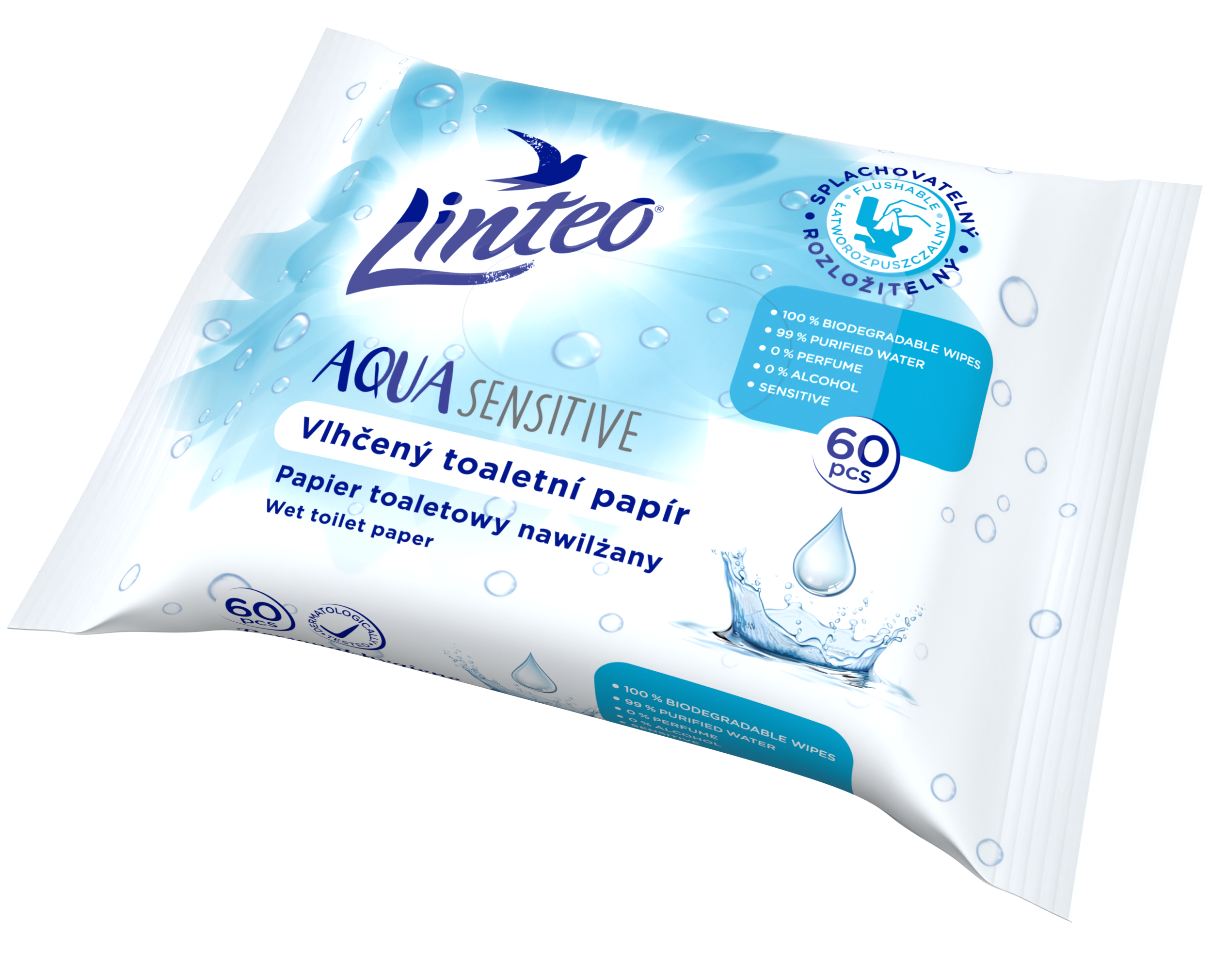 Linteo Aqua Sensitive papier toilette humide
